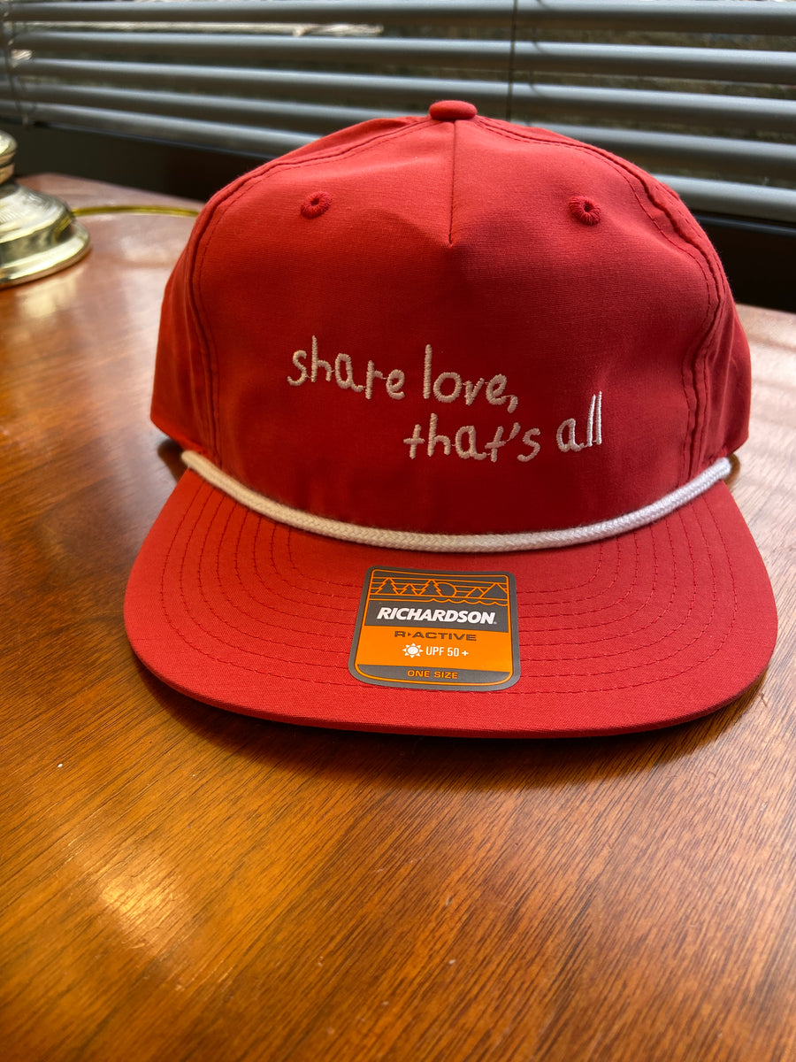 Red Rope Hat with Handwriting