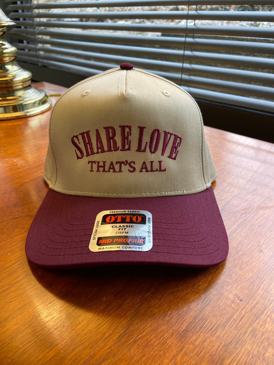 Tan and Burgundy Share Love, That's All Hat