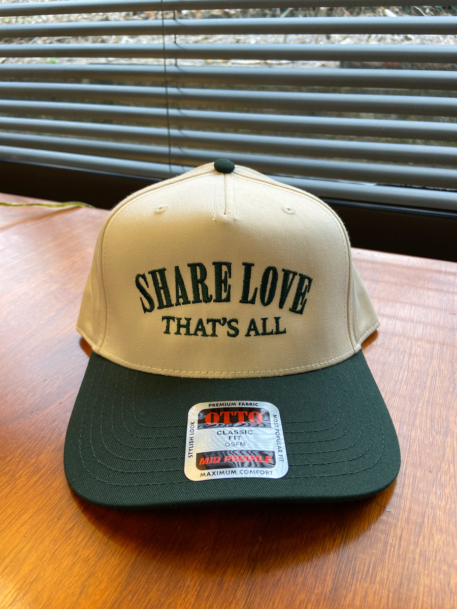 Beige and Green Share Love, That's All Hat