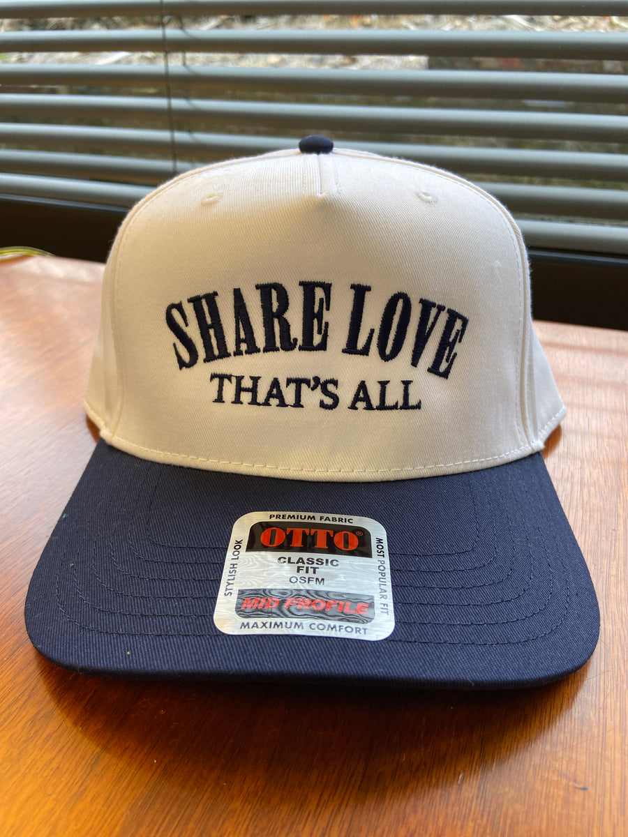 Navy and White Share Love, That's All Hat