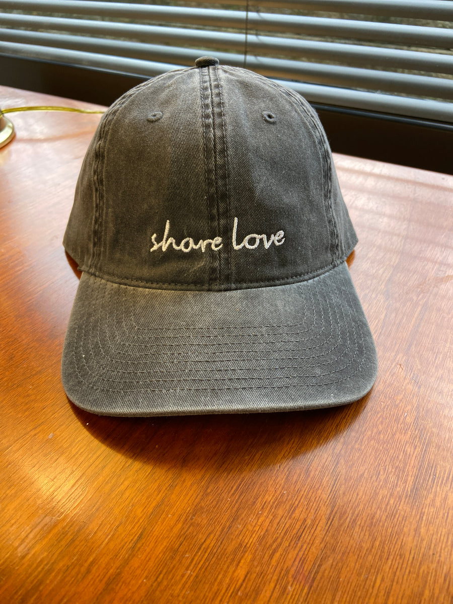 Black Distressed Share Love Hat