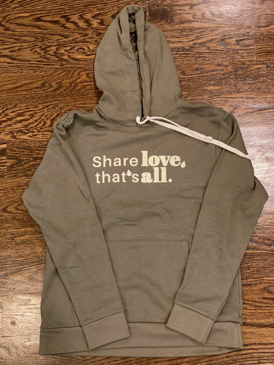 Share Love Hoodie in Army Green