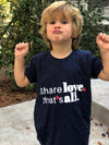 Youth Share Love T-shirt in Navy Blue