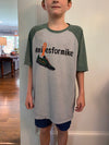 Miles for Mike Raglan T-shirt in Grey/Green