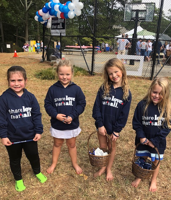 Youth Share Love Hoodie in Navy Blue