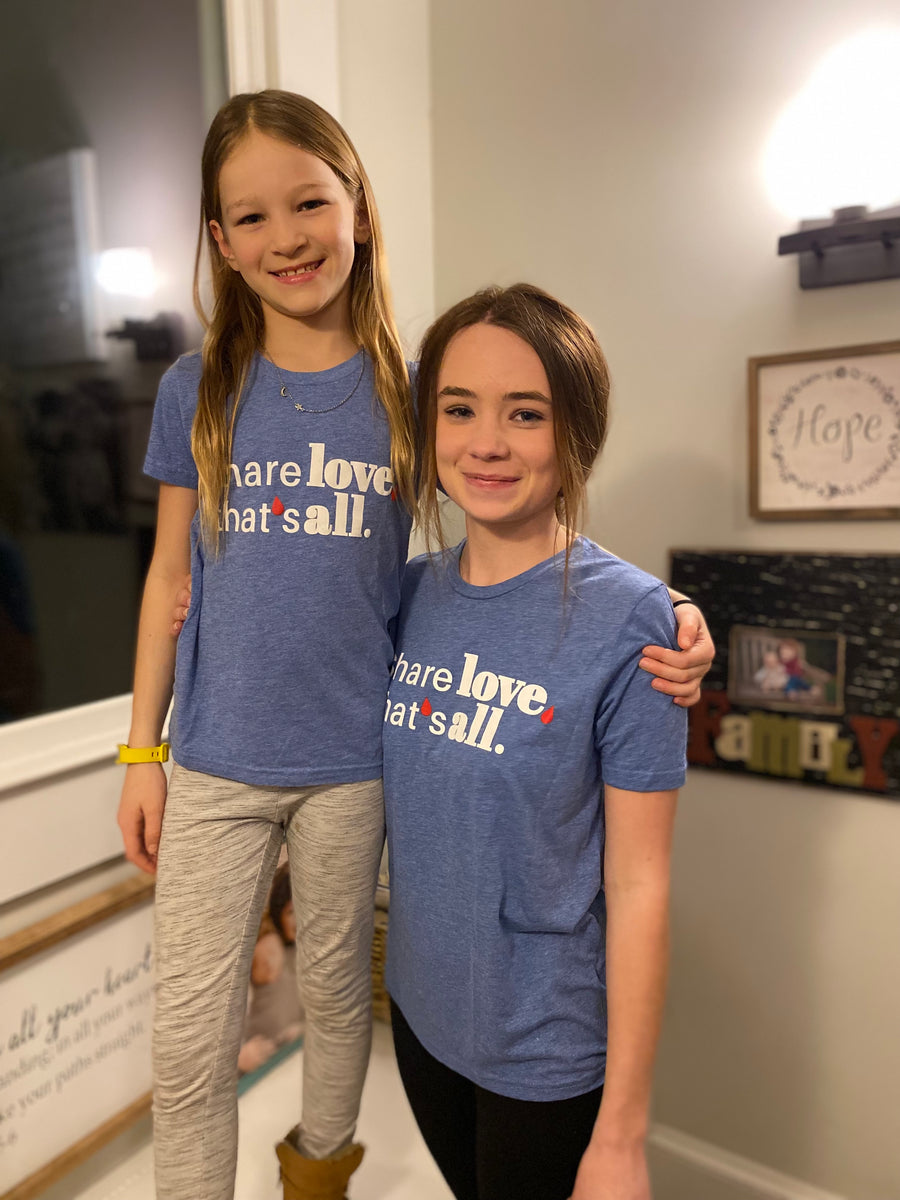 Youth Share Love T-shirt in Light Blue